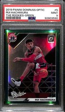 2019-20 Donruss Optic The Rookies Green 5 Rui Hachimura Rookie 2/5 PSA 9 MINT