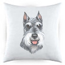 Schnauzer Cropped Satin Throw Pillow