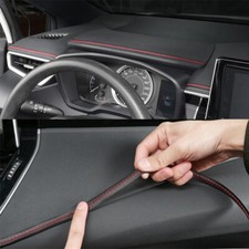 2m Pu Leather Car Door Dashboard Red Moulding Line Strip Stickers Accessories