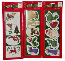 Paper Magic Cleo Christmas Vintage 45 Peel & Stick Fully Adhesive Gift Tags NEW