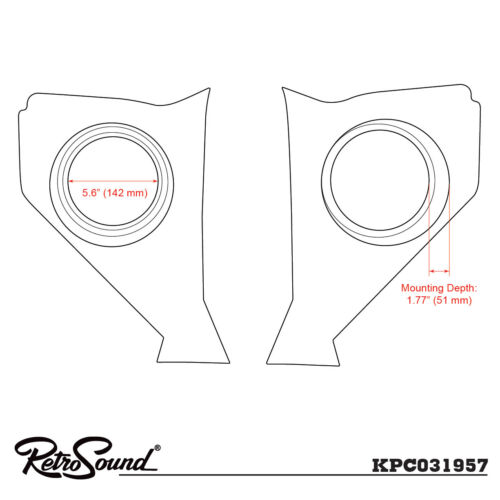 RetroSound Speaker Kick Panels With Speakers For 1957 Chevrolet Chevy - Bild 2 von 2