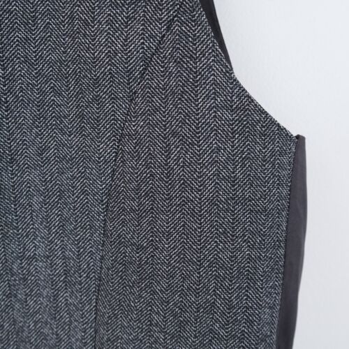 Mens Waistcoat Medium Size UK 38 Grey Herringbone Formal Dress 100% Wool Vest - Picture 5 of 9