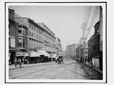 Middle Street,commercial facilities,buildings,carriages,Portland,Maine,ME,c1904