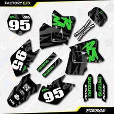 Black & Green Fierce Graphics Kit fits 01-08 Suzuki RM125 RM250 RM 125 250 decal