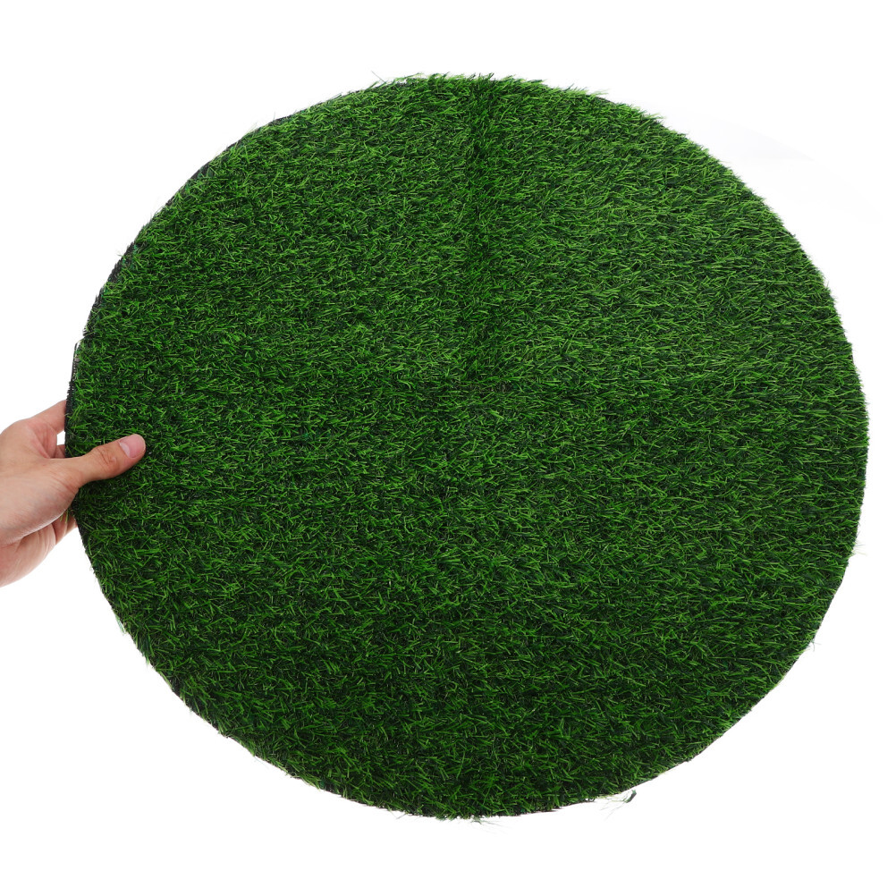 Simulated Grass Round Table Mat Green Artificial Tabletop Grass Mat ...