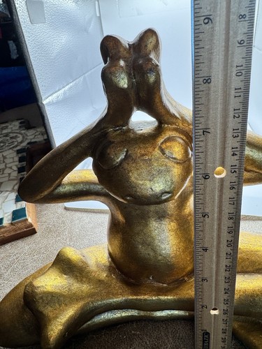 Zen Yoga Frog - Pier 1 One Imports Statua Oro Pesante 9" x 11" - Foto 10 di 11