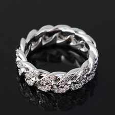 ICED MIAMI DIAMOND CUBAN LINK RING UNISEX - Official Zirconia