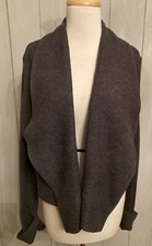 Jones New York Women's Drape Front Grey Cardigan Size XL Wool Blend I6