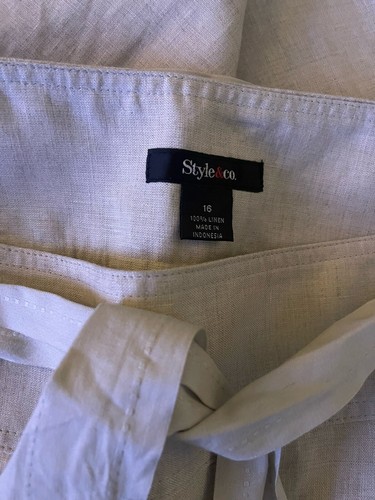 Style & Co. Leinenhose mit weitem Bein beige Größe 16 - Bild 5 von 12