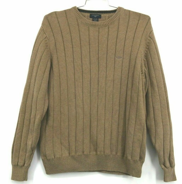 DOCKERS Mens XL Tan Brown Ribbed Heavyweight Thick Casual Pullover