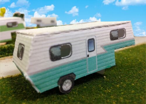 N Scale Buildings - Mobile Home Trailer Park Camper Homes Cardstock kit set - Bild 5 von 6