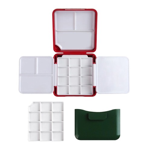 12 Well Folding Paint Palette Box For For Watercolour Oil Acrylics Gouache Paint - Picture 4 of 12