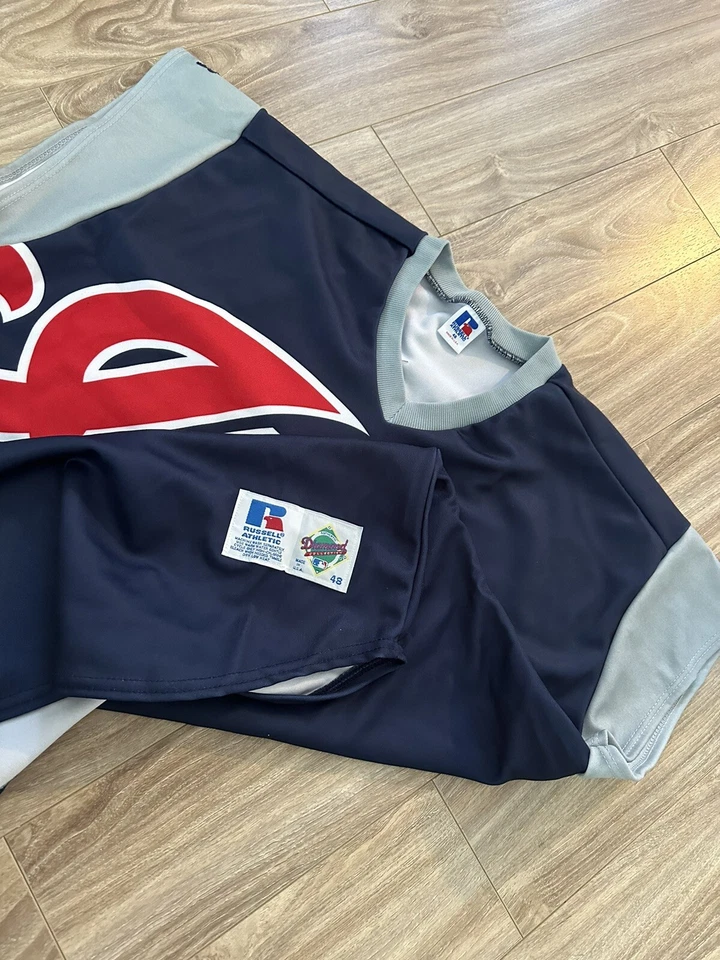 VTG 1999 Cleveland Indians Omar Vizquel #13 TATC Russell Athletic Jersey Size 48 - Image 3 of 3