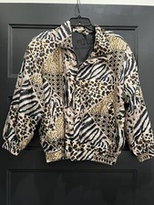 vintage fuda international Silk Animal Print Bombers Jacket PM