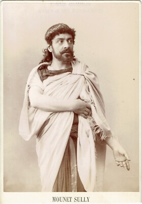 CABINET CARD Circa 1880 MOUNET SULLY actor Comédie Française in role-playing