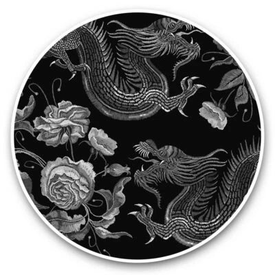 2 x autocollants en vinyle 25 cm (cw) - impression dragon traditionnel chinois #36380 - Photo 1/4