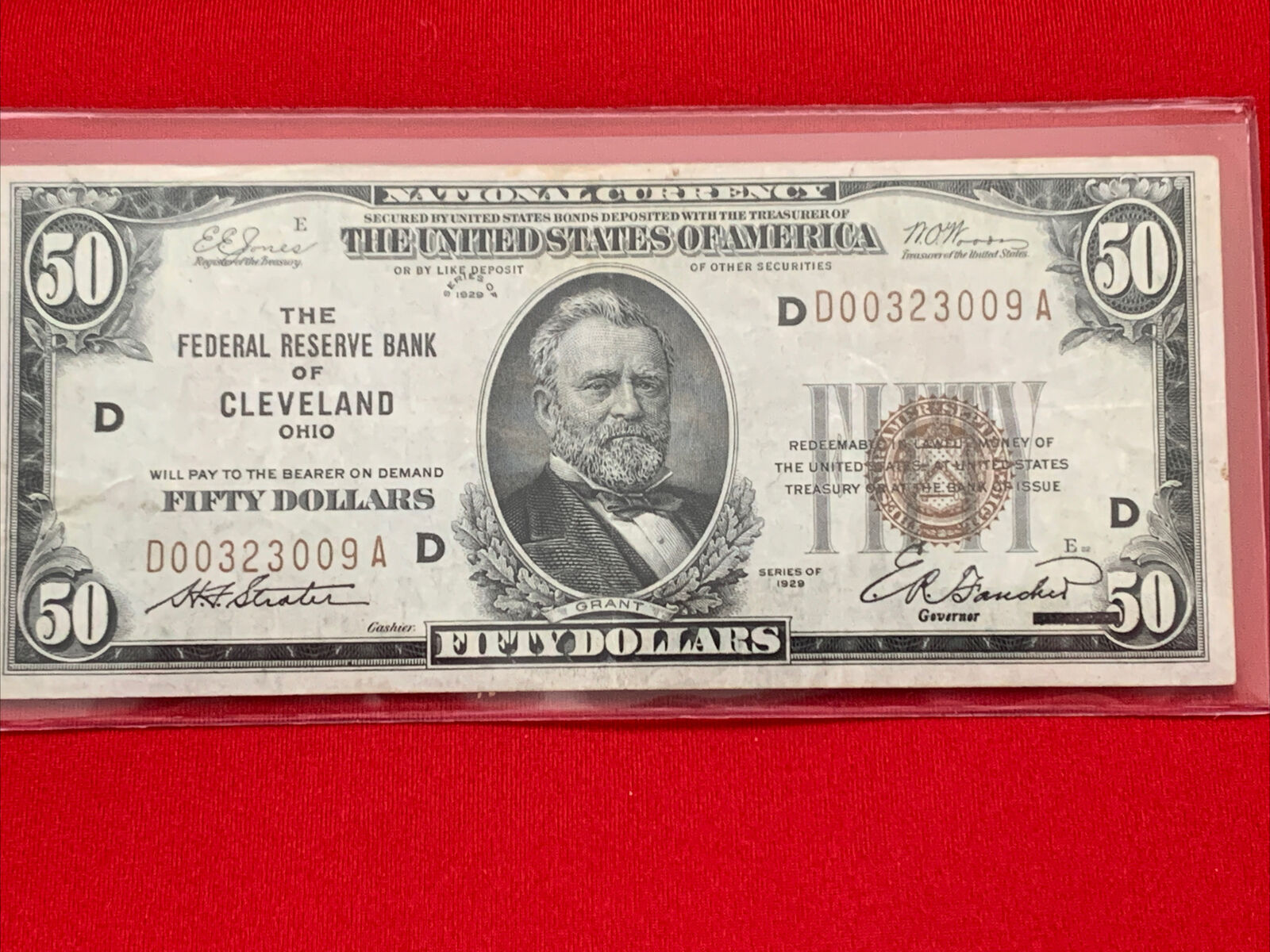 1929 $50 Federal Reserve Bank 【76%OFF!】 of Currenc Ohio 逆輸入 Cleveland National