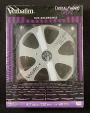 Verbatim Digital Movie DVD + Recordable 3-Pack DVD+R 120 Minutes 4.7GB