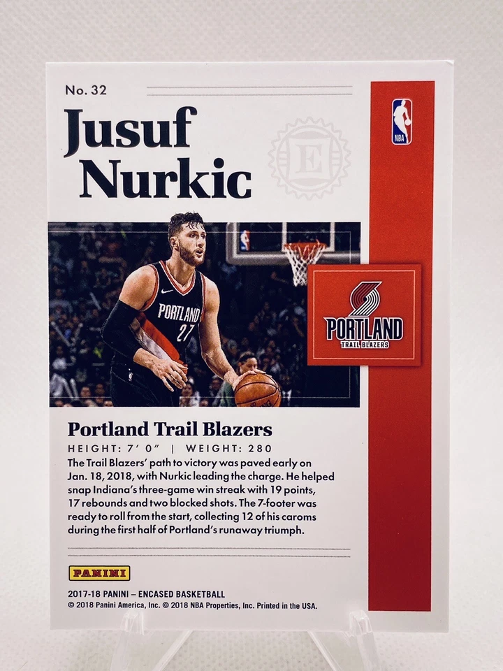 2017-18 Panini Encased /99 Jusuf Nurkic #32 - Image 2 of 2