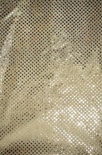 CONFETTI SEQUIN DISCO DOT KNIT LT GOLD FABRIC 3MM POLKA DOT PAGEANT DANCE CHEER