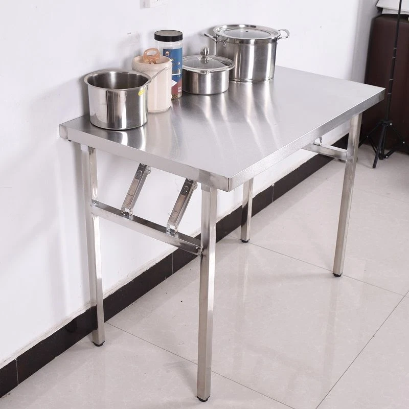 120*60 CM Klappbar Edelstahl Arbeitstisch Esstisch Küchentisch Schublade Tisch - Bild 2 von 4
