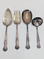 Lot of WM Rogers Mfg Extra Plate Original Serving Set Fork Spoon Pie Ladle