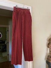 Rare Vintage 1960s Big E Levi's Red / Burgundy Corduroy Pants Size 7 Womens