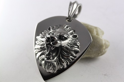 LÖWEN KOPF ANHÄNGER LION BIKER WAPPEN EDELSTAHL / 413 - Bild 2 von 4