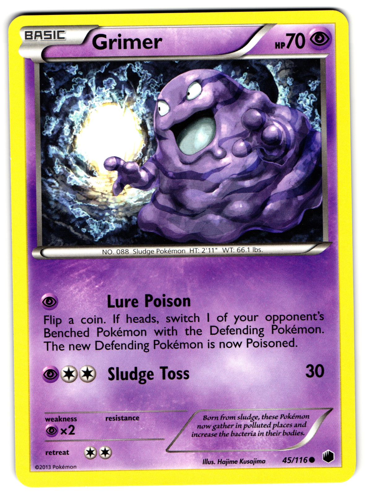 Grimer - 45/116 - 2013 Common Plasma Freeze Pokemon Card NM