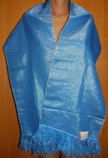 Long Blue Scarf Vintage Masterpiece from the USSR with Label