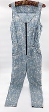 Forever 21 Jumpsuit Pants Womens Small Blue Sleeveless Full Zip Pockets
