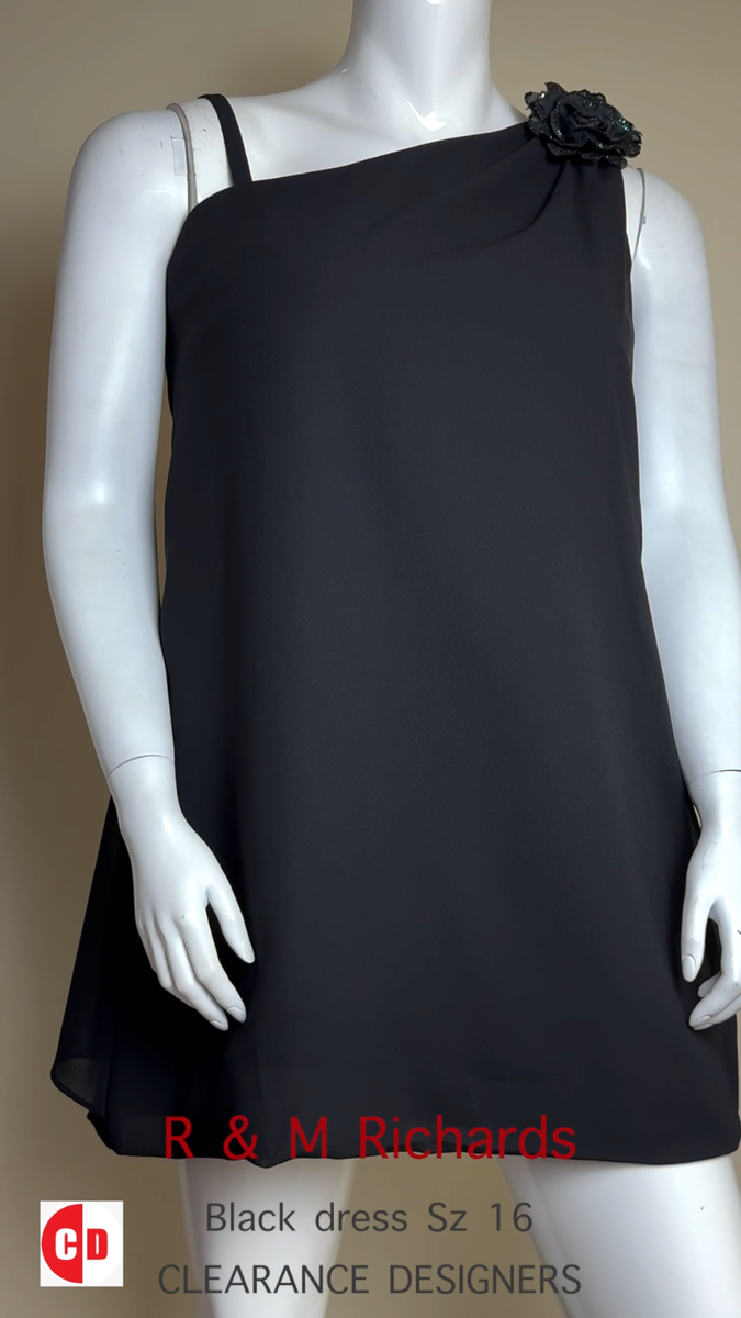 R&M RICHARDS Women's Shift Black Dress Sz 16. (B.94) | eBay