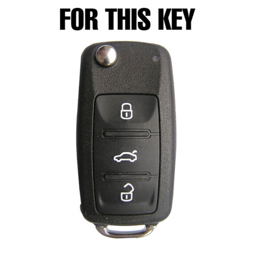 For VW Polo Golf Passat Tiguan Jetta Silicone Key Case Remote Fob Cover 3 Button - Picture 2 of 6