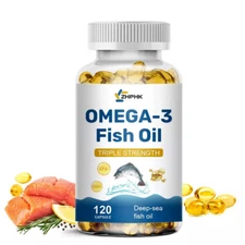Omega 3 Fish Oil 120 Capsules Triple Strength 3600 mg w/ EPA & DHA Joint Support