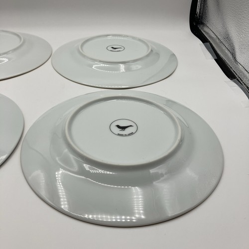 (4) Anthropologie ABSTRACT Design Salad Plates Multi Color Gold Trim Japan - Picture 9 of 9