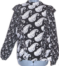 Ted Baker Women Blouse Waterfall Frill Ruffle Top size 16 Relaxed