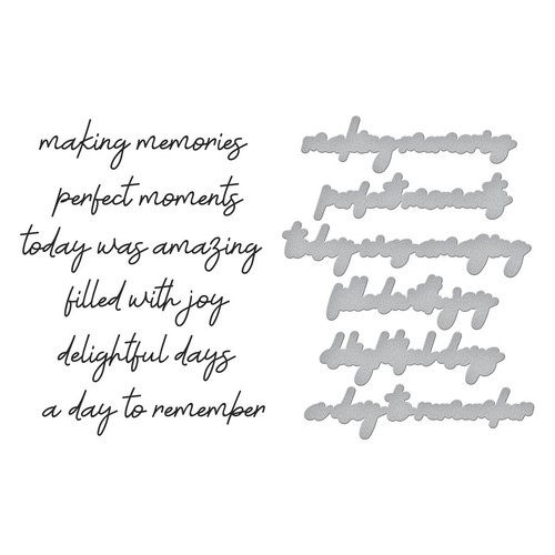 Spellbinders Happiness Sentiments Press Plate & Die Set from the Storytelling by - Picture 3 of 4