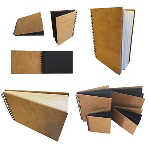 Art Sketchbook Scrapbook Pad cartonnée Mémoire Eco-Arts en bois noir couverture
