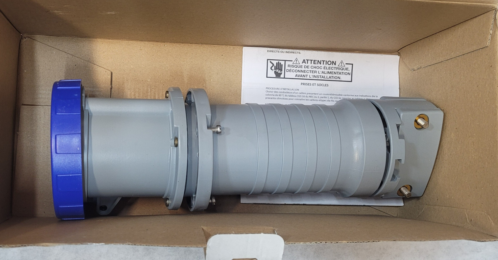 NEW ABB ABB560C9W WATERTIGHT PIN & SLEEVE CONNECTOR 60A 4 POLE 5 WIRE 3 PHASE