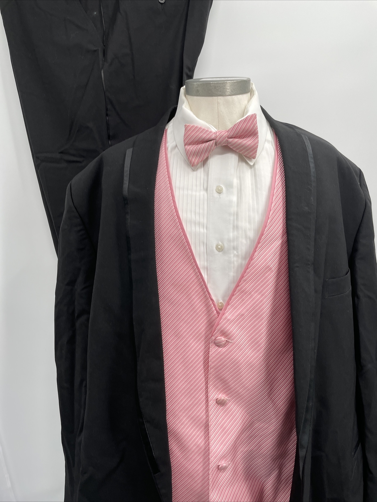 After Six Men's Wool 5 Piece Two Button Black Tuxedo Suit Jacket Size 52L image 4