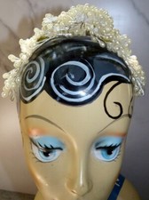 VTG 1920'S 30'S WAX FLOWERS WEDDING VEIL HEADPIECE BRIDAL Tiara