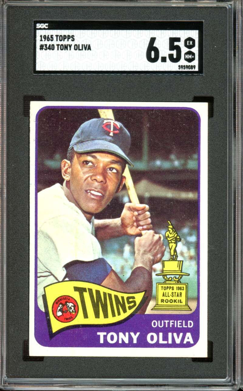 1965 Topps #340 Tony Oliva 3rd Year All-Star Rookie Cup Twins HOF SGC 6.5
