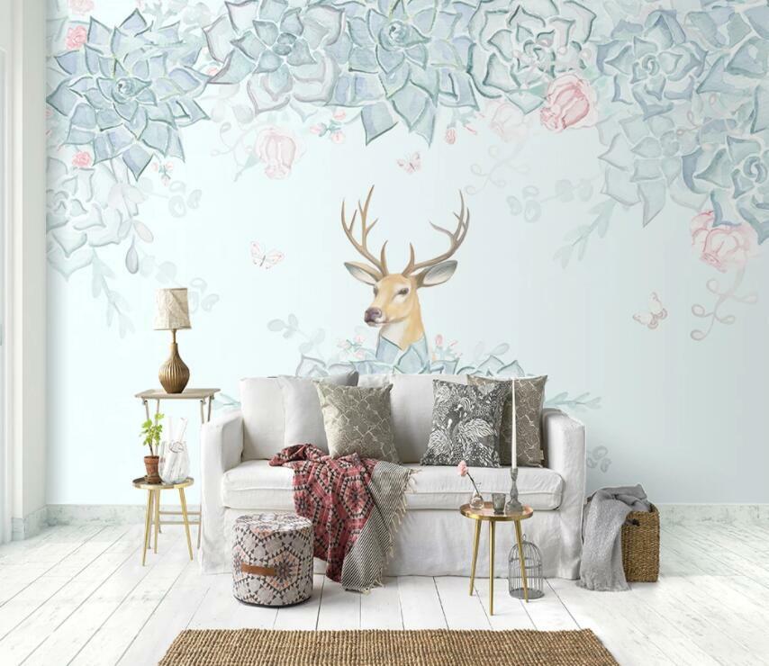 3D Green Flower M1867 Tapeta Mural Samoprzylepne odpinane naklejki Amy Klasyczna cena specjalna