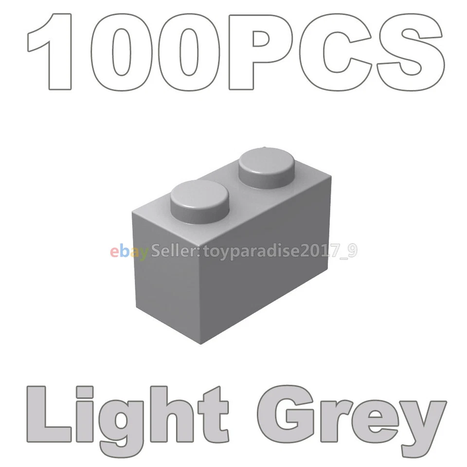 100x NOVO 1x2 tijolos cinza azulado claro (ID 3004) peças a granel construção da cidade MOC - Imagem 3 de 4