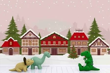 3D Christmas Tree House Illustration Self-adhesive Removable Wallpaper Murals 3