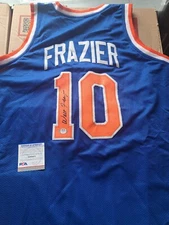 Walt Frazier Signed New York Knicks Jersey PSA Autograph XL Clyde