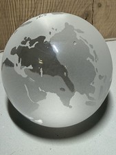 Vintage Crystal Glass Art Altas Clear World Globe Paperweight