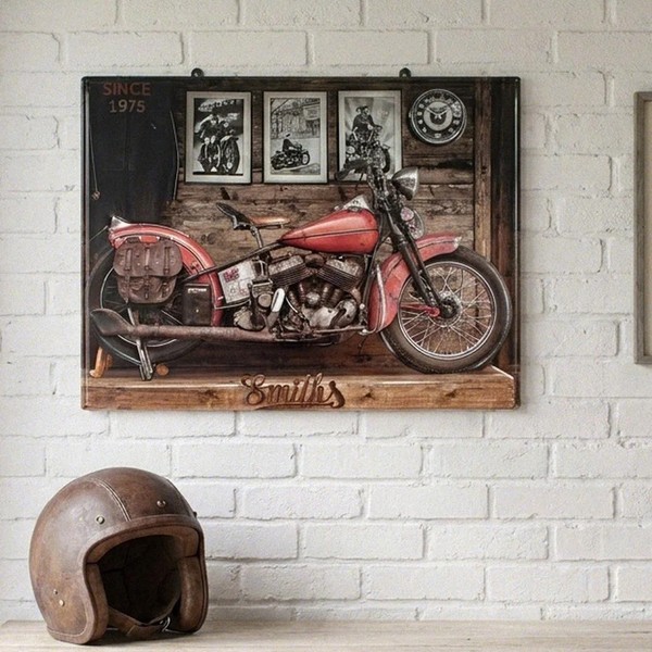 Hochwertiges Metallschild Motorrad Aus Eisen Im Vintage-Stil, H.45 Cm-image