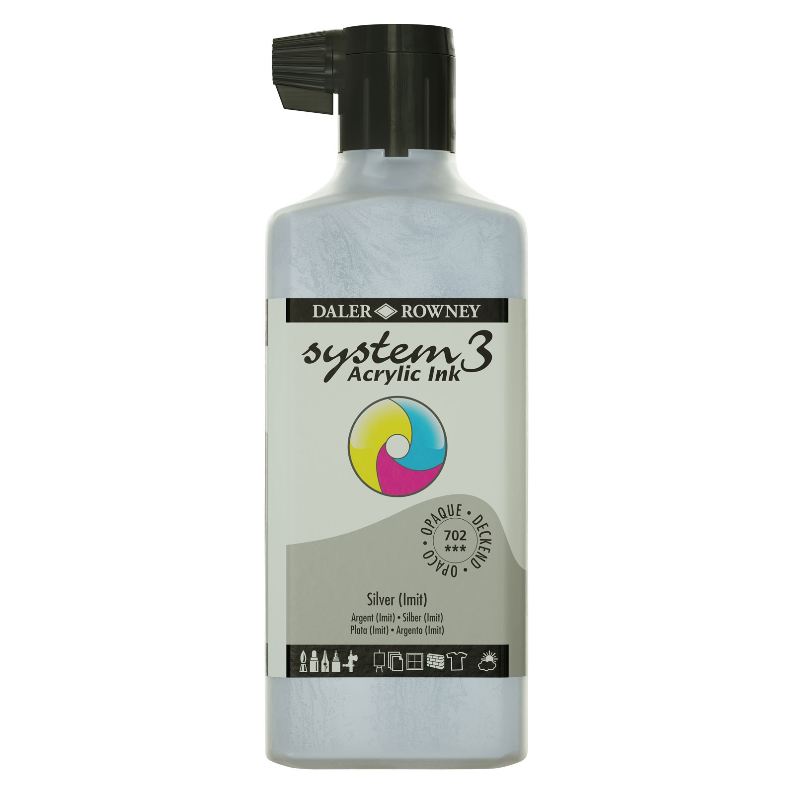 Daler-Rowney System3 Ink 180ml Silver Imit