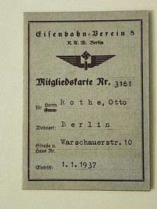 WW2 Germany. Reich Railway Association 1937